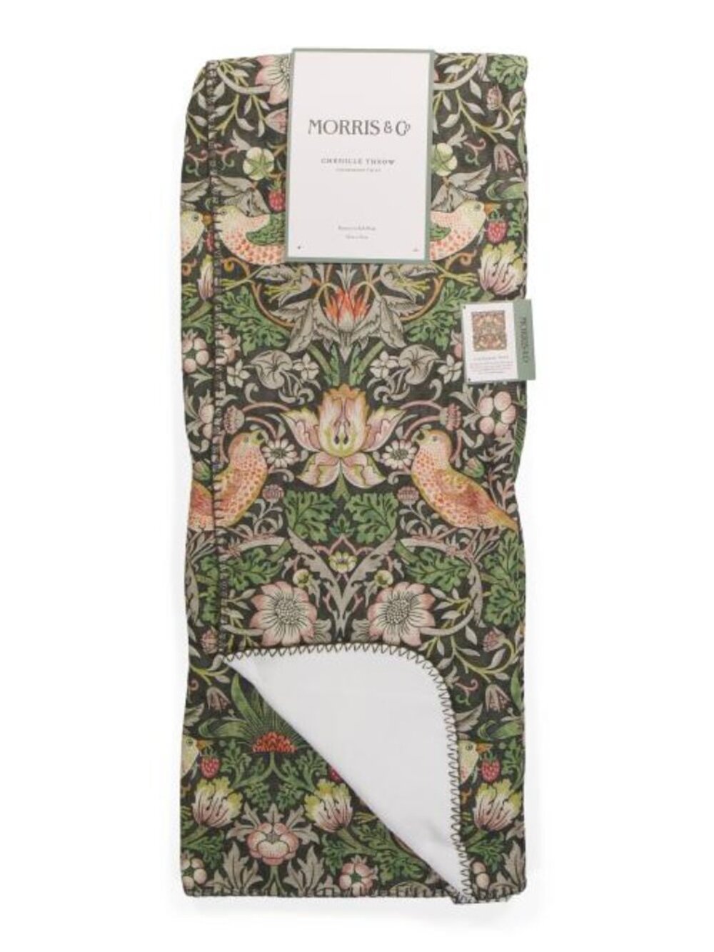 MORRIS & CO. Strawberry Thief Floral Print Chenille Throw